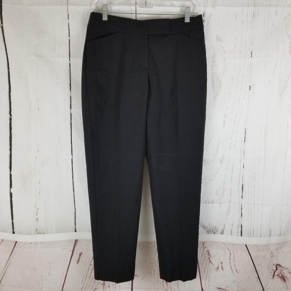 Talbots Curvy Dress Pants Sz 8 Black Flat Front
